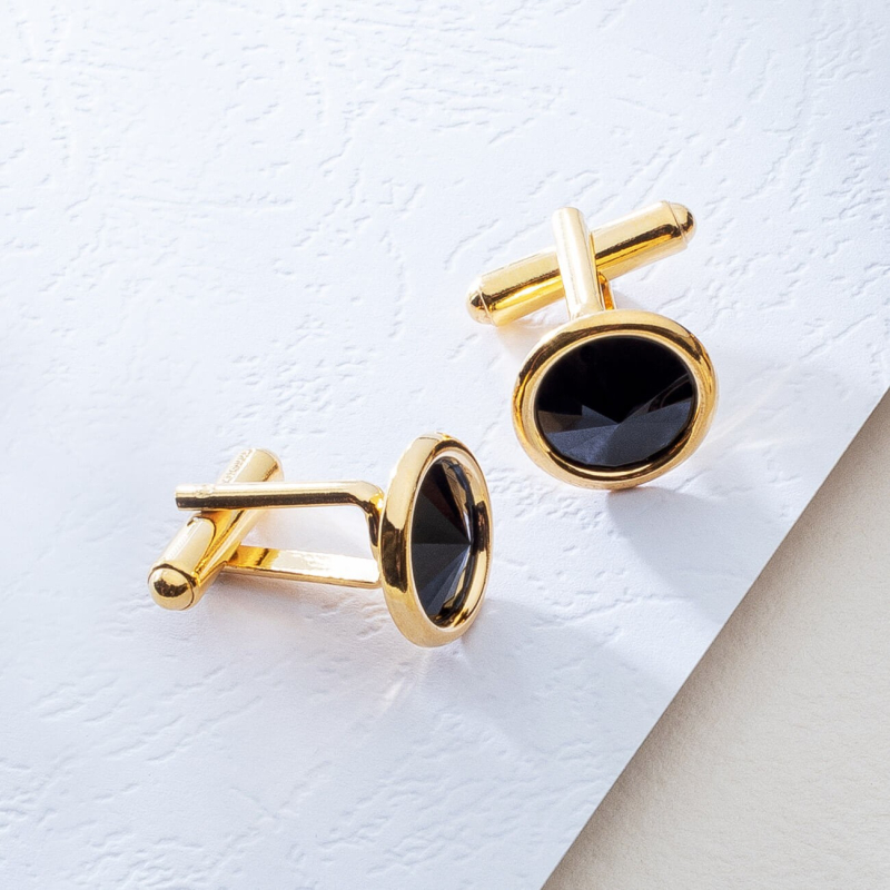 Rivoli cufflinks, sterling silver 925 platinum plated                                    