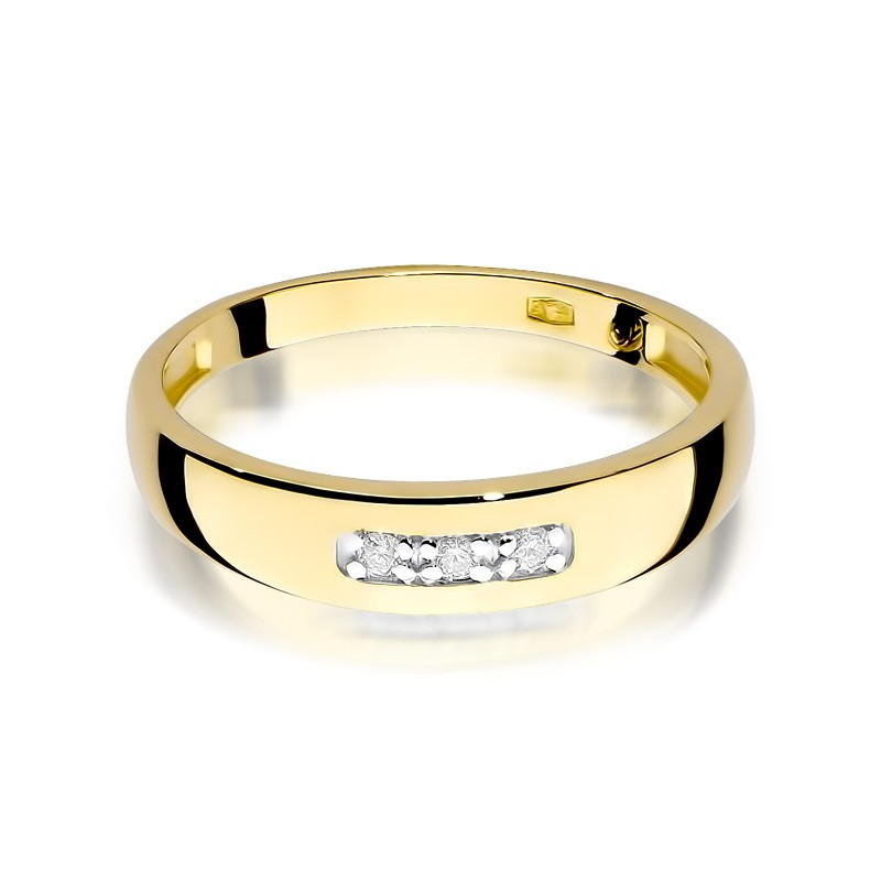 Gold wedding ring with diamonds - Modern                                    